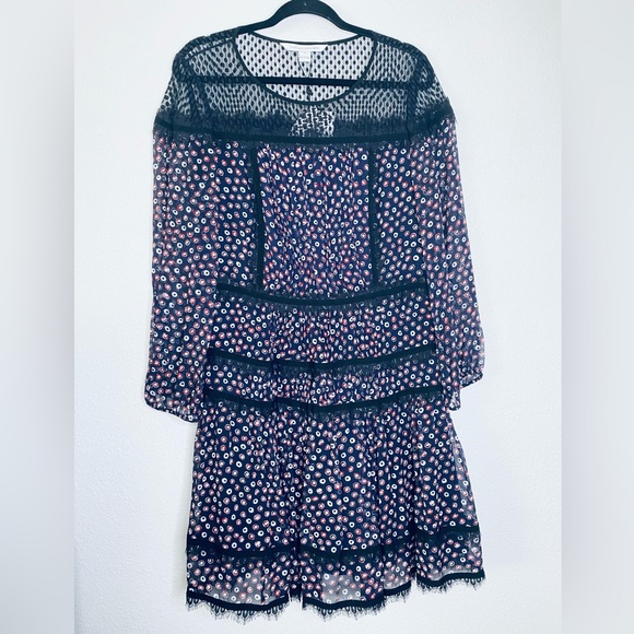 Diane Von Furstenberg NEW DVF Jamie Pirouette Dot Silk Lace Layered Dress 12 - Picture 1 of 12